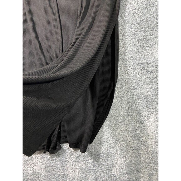 Splash Open Front Cardigan Womens Large Black Side Slits Ribbed Long Sleeved - Picture 7 of 7